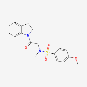 molecular formula C18H20N2O4S B4920064 N-[2-(2,3-dihydro-1H-indol-1-yl)-2-oxoethyl]-4-methoxy-N-methylbenzenesulfonamide 
