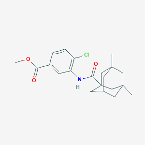 molecular formula C21H26ClNO3 B4920080 methyl 4-chloro-3-{[(3,5-dimethyl-1-adamantyl)carbonyl]amino}benzoate 