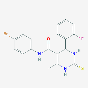 molecular formula C18H15BrFN3OS B4920096 N-(4-bromophenyl)-4-(2-fluorophenyl)-6-methyl-2-sulfanylidene-1,2,3,4-tetrahydropyrimidine-5-carboxamide CAS No. 5755-78-2