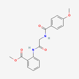 molecular formula C18H18N2O5 B4920207 methyl 2-({N-[(4-methoxyphenyl)carbonyl]glycyl}amino)benzoate 