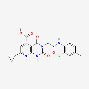 molecular formula C22H21ClN4O5 B4920213 METHYL 3-{[(2-CHLORO-4-METHYLPHENYL)CARBAMOYL]METHYL}-7-CYCLOPROPYL-1-METHYL-2,4-DIOXO-1H,2H,3H,4H-PYRIDO[2,3-D]PYRIMIDINE-5-CARBOXYLATE 