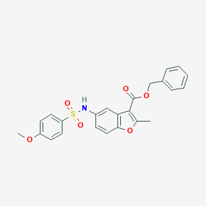 molecular formula C24H21NO6S B492024 Benzyl 5-{[(4-methoxyphenyl)sulfonyl]amino}-2-methyl-1-benzofuran-3-carboxylate CAS No. 442553-87-9