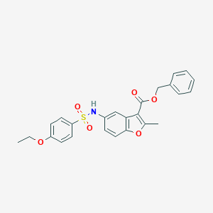 molecular formula C25H23NO6S B492025 Benzyl 5-{[(4-ethoxyphenyl)sulfonyl]amino}-2-methyl-1-benzofuran-3-carboxylate CAS No. 421580-28-1