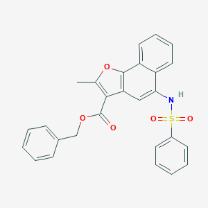 molecular formula C27H21NO5S B492027 Benzyl 2-methyl-5-[(phenylsulfonyl)amino]naphtho[1,2-b]furan-3-carboxylate CAS No. 442553-88-0