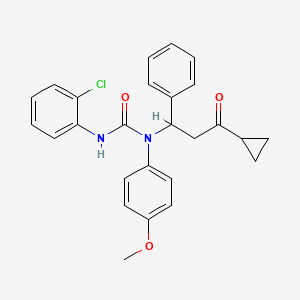 molecular formula C26H25ClN2O3 B4920271 N'-(2-chlorophenyl)-N-(3-cyclopropyl-3-oxo-1-phenylpropyl)-N-(4-methoxyphenyl)urea CAS No. 5490-86-8