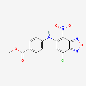 molecular formula C14H9ClN4O5 B4920285 methyl 4-[(7-chloro-4-nitro-2,1,3-benzoxadiazol-5-yl)amino]benzoate 