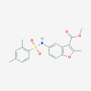 molecular formula C19H19NO5S B492030 Methyl 5-[(2,4-dimethylphenyl)sulfonylamino]-2-methyl-1-benzofuran-3-carboxylate CAS No. 421580-02-1