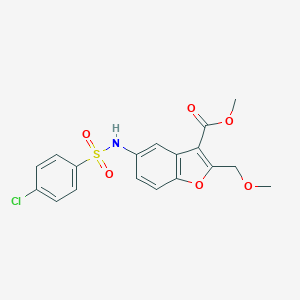 molecular formula C18H16ClNO6S B492040 METHYL 5-(4-CHLOROBENZENESULFONAMIDO)-2-(METHOXYMETHYL)-1-BENZOFURAN-3-CARBOXYLATE CAS No. 421580-20-3