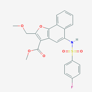 molecular formula C22H18FNO6S B492041 METHYL 5-(4-FLUOROBENZENESULFONAMIDO)-2-(METHOXYMETHYL)NAPHTHO[1,2-B]FURAN-3-CARBOXYLATE CAS No. 421580-25-8