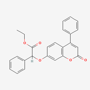 molecular formula C25H20O5 B4920575 ethyl [(2-oxo-4-phenyl-2H-chromen-7-yl)oxy](phenyl)acetate 