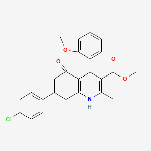 molecular formula C25H24ClNO4 B4920597 Methyl 7-(4-chlorophenyl)-4-(2-methoxyphenyl)-2-methyl-5-oxo-1,4,5,6,7,8-hexahydroquinoline-3-carboxylate 