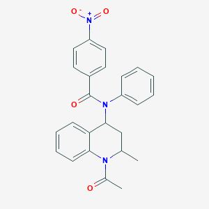 molecular formula C25H23N3O4 B4920734 N~1~-(1-ACETYL-2-METHYL-1,2,3,4-TETRAHYDRO-4-QUINOLINYL)-4-NITRO-N~1~-PHENYLBENZAMIDE 