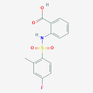 molecular formula C14H12FNO4S B492075 2-(4-Fluoro-2-methylbenzenesulfonamido)benzoic acid CAS No. 327105-31-7