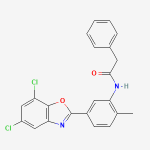 molecular formula C22H16Cl2N2O2 B4920782 N-[5-(5,7-dichloro-1,3-benzoxazol-2-yl)-2-methylphenyl]-2-phenylacetamide 