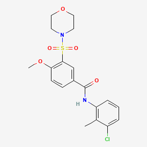 molecular formula C19H21ClN2O5S B4920837 N-(3-chloro-2-methylphenyl)-4-methoxy-3-(morpholin-4-ylsulfonyl)benzamide 