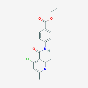 molecular formula C17H17ClN2O3 B4920864 ethyl 4-{[(4-chloro-2,6-dimethyl-3-pyridinyl)carbonyl]amino}benzoate 