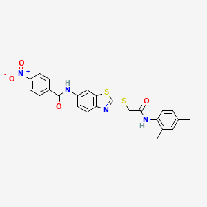 molecular formula C24H20N4O4S2 B4920870 N-[2-[2-(2,4-dimethylanilino)-2-oxoethyl]sulfanyl-1,3-benzothiazol-6-yl]-4-nitrobenzamide 