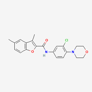 molecular formula C21H21ClN2O3 B4921150 N-(3-chloro-4-morpholin-4-ylphenyl)-3,5-dimethyl-1-benzofuran-2-carboxamide 