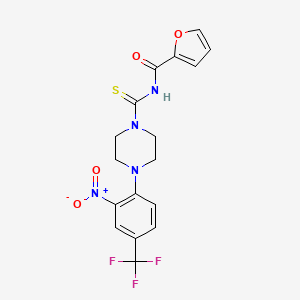 molecular formula C17H15F3N4O4S B4921153 N-({4-[2-nitro-4-(trifluoromethyl)phenyl]-1-piperazinyl}carbonothioyl)-2-furamide 