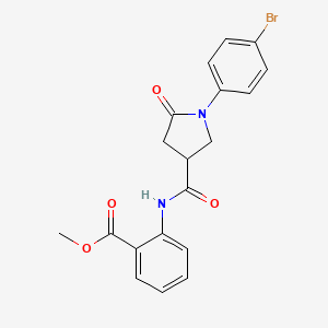 molecular formula C19H17BrN2O4 B4921156 METHYL 2-[1-(4-BROMOPHENYL)-5-OXOPYRROLIDINE-3-AMIDO]BENZOATE 