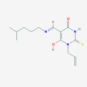 molecular formula C14H21N3O2S B4921164 6-Hydroxy-5-(4-methylpentyliminomethyl)-1-prop-2-enyl-2-sulfanylidenepyrimidin-4-one 