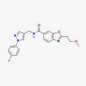 molecular formula C21H19FN4O3 B4921174 N-[[1-(4-fluorophenyl)pyrazol-4-yl]methyl]-2-(2-methoxyethyl)-1,3-benzoxazole-6-carboxamide 
