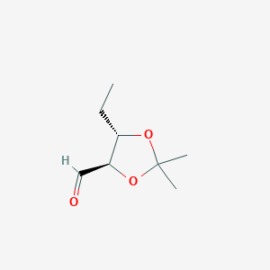 molecular formula C8H14O3 B049213 L-threo-Pentose, 4,5-dideoxy-2,3-O-(1-methylethylidene)-(9CI) CAS No. 123363-87-1