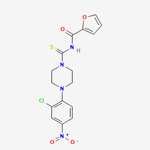 molecular formula C16H15ClN4O4S B4921625 N-[4-(2-chloro-4-nitrophenyl)piperazine-1-carbothioyl]furan-2-carboxamide 