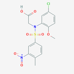 molecular formula C16H15ClN2O7S B4922072 2-(5-chloro-2-methoxy-N-(4-methyl-3-nitrophenyl)sulfonylanilino)acetic acid 