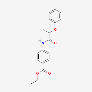 molecular formula C18H19NO4 B4922245 ETHYL 4-(2-PHENOXYPROPANAMIDO)BENZOATE 