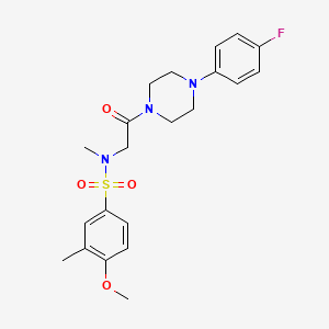 molecular formula C21H26FN3O4S B4922342 N-{2-[4-(4-fluorophenyl)piperazin-1-yl]-2-oxoethyl}-4-methoxy-N,3-dimethylbenzenesulfonamide 