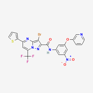 molecular formula C23H12BrF3N6O4S B4922362 3-bromo-N-[3-nitro-5-(pyridin-3-yloxy)phenyl]-5-(thiophen-2-yl)-7-(trifluoromethyl)pyrazolo[1,5-a]pyrimidine-2-carboxamide 