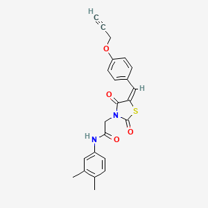 molecular formula C23H20N2O4S B4922377 N-(3,4-dimethylphenyl)-2-{(5E)-2,4-dioxo-5-[4-(prop-2-yn-1-yloxy)benzylidene]-1,3-thiazolidin-3-yl}acetamide 