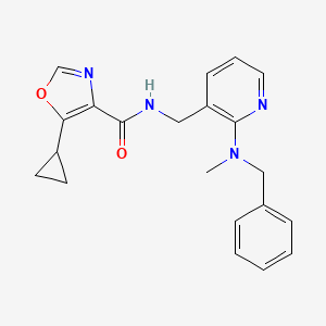 molecular formula C21H22N4O2 B4922523 N-[[2-[benzyl(methyl)amino]pyridin-3-yl]methyl]-5-cyclopropyl-1,3-oxazole-4-carboxamide 