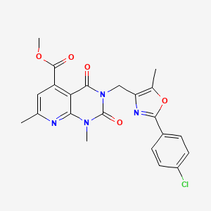molecular formula C22H19ClN4O5 B4922741 METHYL 3-{[2-(4-CHLOROPHENYL)-5-METHYL-1,3-OXAZOL-4-YL]METHYL}-1,7-DIMETHYL-2,4-DIOXO-1H,2H,3H,4H-PYRIDO[2,3-D]PYRIMIDINE-5-CARBOXYLATE 