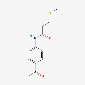 molecular formula C12H15NO2S B4922806 N-(4-acetylphenyl)-3-methylsulfanylpropanamide 