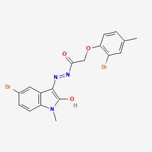 molecular formula C18H15Br2N3O3 B4922827 N'-[(3Z)-5-BROMO-1-METHYL-2-OXO-2,3-DIHYDRO-1H-INDOL-3-YLIDENE]-2-(2-BROMO-4-METHYLPHENOXY)ACETOHYDRAZIDE 