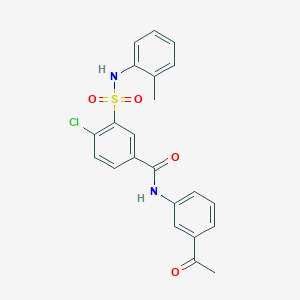 molecular formula C22H19ClN2O4S B4922927 N-(3-acetylphenyl)-4-chloro-3-[(2-methylphenyl)sulfamoyl]benzamide 