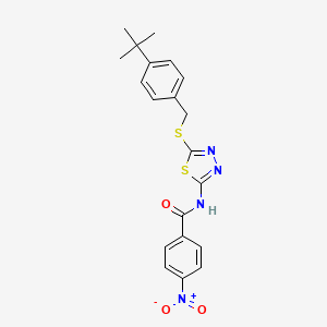 molecular formula C20H20N4O3S2 B4923011 N-[5-[(4-tert-butylphenyl)methylsulfanyl]-1,3,4-thiadiazol-2-yl]-4-nitrobenzamide 