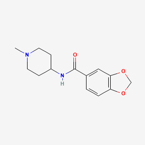 molecular formula C14H18N2O3 B4923188 N-(1-METHYLPIPERIDIN-4-YL)-2H-13-BENZODIOXOLE-5-CARBOXAMIDE 