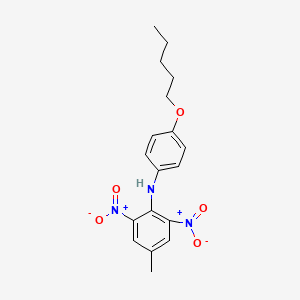 molecular formula C18H21N3O5 B4923191 4-methyl-2,6-dinitro-N-(4-pentoxyphenyl)aniline 