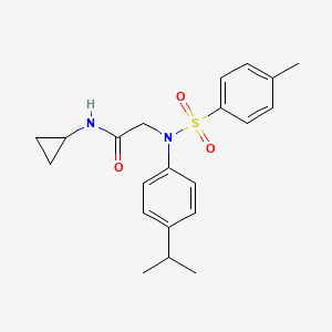 molecular formula C21H26N2O3S B4923440 N-cyclopropyl-2-(N-(4-methylphenyl)sulfonyl-4-propan-2-ylanilino)acetamide 