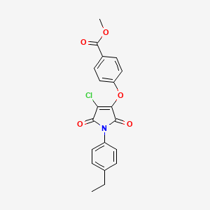 molecular formula C20H16ClNO5 B4923450 Methyl 4-[4-chloro-1-(4-ethylphenyl)-2,5-dioxopyrrol-3-yl]oxybenzoate 