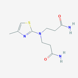 molecular formula C10H16N4O2S B4923481 3-[(3-Amino-3-oxopropyl)-(4-methyl-1,3-thiazol-2-yl)amino]propanamide 