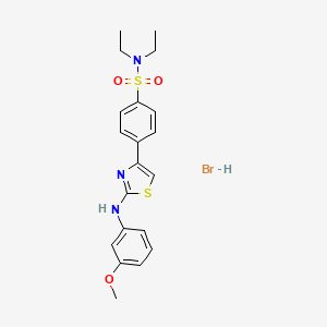 molecular formula C20H24BrN3O3S2 B4923523 N,N-diethyl-4-[2-(3-methoxyanilino)-1,3-thiazol-4-yl]benzenesulfonamide;hydrobromide 
