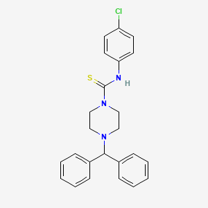 molecular formula C24H24ClN3S B4923572 N-(4-chlorophenyl)-4-(diphenylmethyl)piperazine-1-carbothioamide 