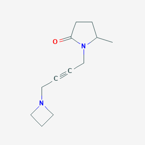 molecular formula C12H18N2O B049236 2-Pyrrolidinone, 1-[4-(1-azetidinyl)-2-butyn-1-yl]-5-methyl- CAS No. 119977-60-5