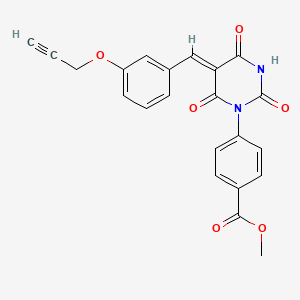 molecular formula C22H16N2O6 B4923665 methyl 4-[(5Z)-2,4,6-trioxo-5-[(3-prop-2-ynoxyphenyl)methylidene]-1,3-diazinan-1-yl]benzoate 