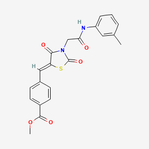 molecular formula C21H18N2O5S B4923672 methyl 4-[(Z)-(3-{2-[(3-methylphenyl)amino]-2-oxoethyl}-2,4-dioxo-1,3-thiazolidin-5-ylidene)methyl]benzoate 