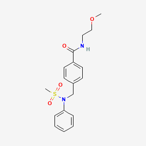 molecular formula C18H22N2O4S B4923819 N-(2-methoxyethyl)-4-[(N-methylsulfonylanilino)methyl]benzamide 